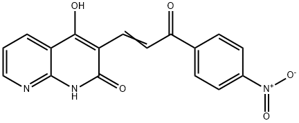 1,8-Naphthyridin-2(1H)-one,4-hydroxy-3-[3-(4-nitrophenyl)-3-oxo-1-propenyl]-(9CI) Struktur