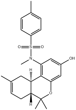 4,N-Dimethyl-N-[(6aR,10aα)-6aβ,7,10,10a-tetrahydro-3-hydroxy-6,6,9-trimethyl-6H-dibenzo[b,d]pyran-1-yl]benzenesulfonamide Struktur