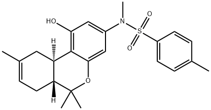 4,N-Dimethyl-N-[(6aR,10aα)-6aβ,7,10,10a-tetrahydro-1-hydroxy-6,6,9-trimethyl-6H-dibenzo[b,d]pyran-3-yl]benzenesulfonamide Struktur