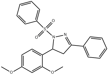 5-(2,4-dimethoxyphenyl)-3-phenyl-1-(phenylsulfonyl)-4,5-dihydro-1H-pyrazole Struktur