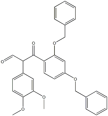 2,4-Bis(phenylmethoxy)-α-(3,4-dimethoxyphenyl)-β-oxobenzenepropanal Struktur