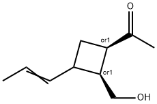 Ethanone, 1-[(1R,2S)-2-(hydroxymethyl)-3-(1-propenyl)cyclobutyl]-, rel- (9CI) Struktur