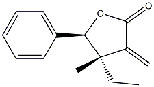 2(3H)-Furanone,4-ethyldihydro-4-methyl-3-methylene-5-phenyl-,(4R,5S)-rel-(9CI) Struktur