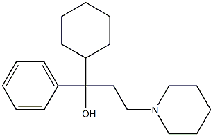 (-)-α-Cyclohexyl-α-phenyl-1-piperidine-1-propanol Struktur