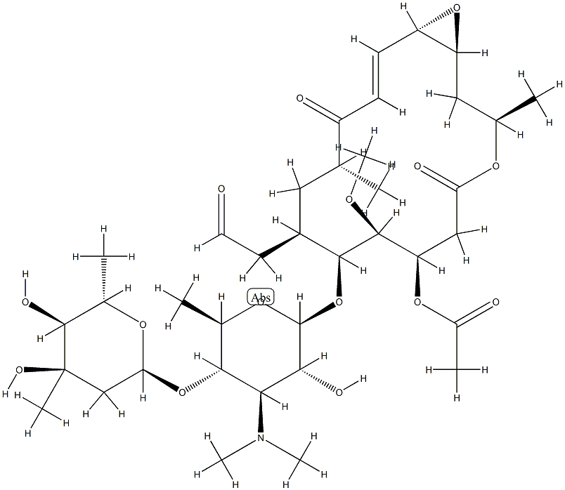 (12S,13S)-9-Deoxy-12,13-epoxy-12,13-dihydro-9-oxoleucomycin V=3-acetate Struktur