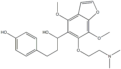 4,7-Dimethoxy-6-[2-(dimethylamino)ethoxy]-α-[2-(4-hydroxyphenyl)ethyl]-5-benzofuranmethanol Struktur