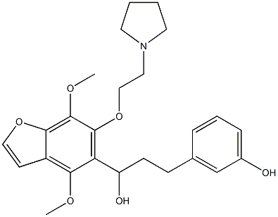 4,7-Dimethoxy-α-[2-(3-hydroxyphenyl)ethyl]-6-[2-(1-pyrrolidinyl)ethoxy]-5-benzofuranmethanol Struktur