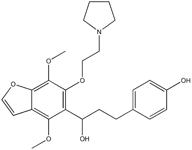 4,7-Dimethoxy-α-[2-(4-hydroxyphenyl)ethyl]-6-[2-(1-pyrrolidinyl)ethoxy]-5-benzofuranmethanol Struktur