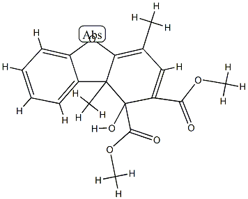 1,9b-Dihydro-1-hydroxy-4,9b-dimethyl-1,2-dibenzofurandicarboxylic acid dimethyl ester Struktur