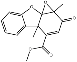 2,4a-Dihydro-1a,4a-dimethyl-2-oxo-1aH-benz[b]oxireno[h]benzofuran-4-carboxylic acid methyl ester Struktur