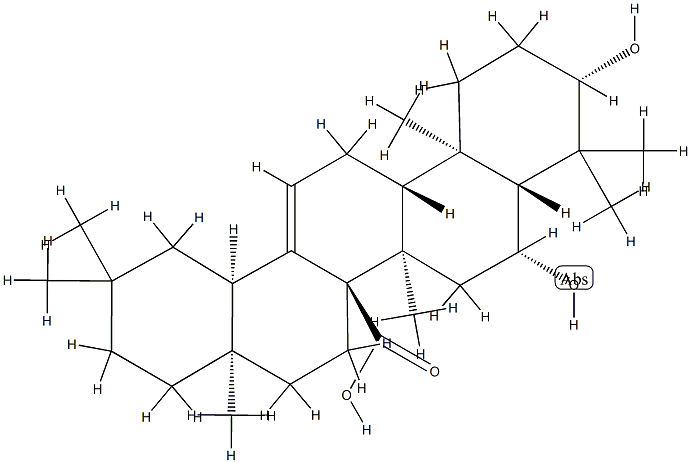 3β,6β-Dihydroxyolean-12-en-27-oic acid Struktur