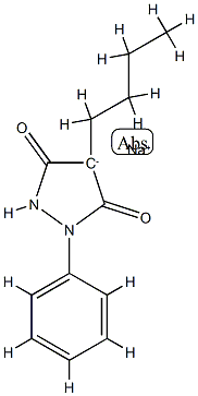 4-butyl-1-phenylpyrazolidine-3,5-dione, sodium salt Struktur