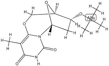 (3R)-3,4,5,6-Tetrahydro-11-methyl-4α-[(trimethylsilyl)oxy]-3β,6β-epoxy-2H,8H-pyrimido[6,1-b][1,3]oxazocine-8,10(9H)-dione Struktur