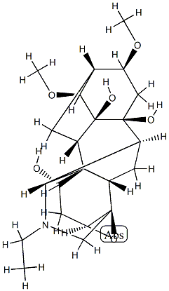 3β,4-Epoxy-20-ethyl-14α,16β-dimethoxyaconitane-1α,8,9-triol Struktur