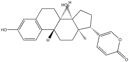 3,14-Dihydroxy-19-norbufa-1,3,5(10),20,22-pentenolide Struktur