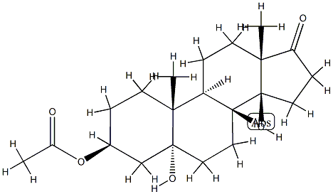 3β-(Acetyloxy)-5,14β-dihydroxy-5α-androstan-17-one Struktur