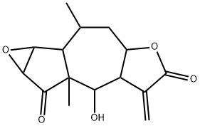 1a,1b,2,3,3a,6,6a,7,7a,8a-Decahydro-7-hydroxy-2,7a-dimethyl-6-methyleneoxireno[1,2]azuleno[6,5-b]furan-5,8-dione Struktur