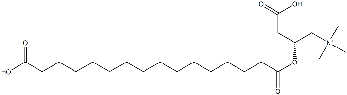 3-carboxy-2-[(15-carboxy-1-oxopentadecyl)oxy]-N,N,N-trimethyl- (2R)-1-Propanaminium, Struktur