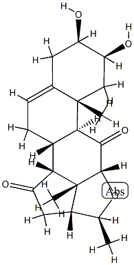 (14β,17R,20S)-2β,3β-Dihydroxy-12α,20-epoxypregn-5-ene-11,15-dione Struktur