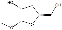 Methyl 3-deoxy-α-D-erythro-pentofuranoside Struktur