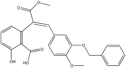 3'-(Benzyloxy)-3-hydroxy-4'-methoxy-α,2-stilbenedicarboxylic acid α-methyl ester Struktur