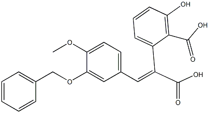 3'-(Benzyloxy)-3-hydroxy-4'-methoxy-α,2-stilbenedicarboxylic acid Struktur