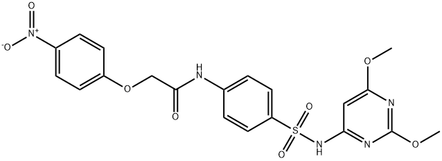 N-(4-{[(2,6-dimethoxy-4-pyrimidinyl)amino]sulfonyl}phenyl)-2-(4-nitrophenoxy)acetamide Struktur