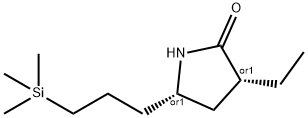 2-Pyrrolidinone,3-ethyl-5-[3-(trimethylsilyl)propyl]-,(3R,5S)-rel-(9CI) Struktur