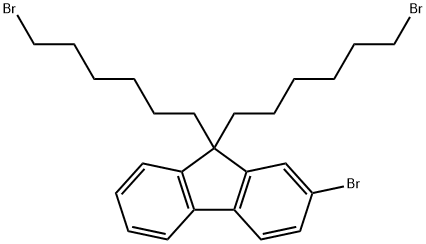 9H-Fluorene, 2-bromo-9,9-bis(6-bromohexyl)- Struktur