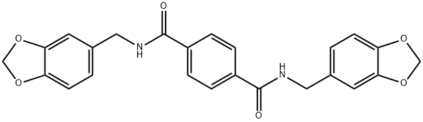 1-N,4-N-bis(1,3-benzodioxol-5-ylmethyl)benzene-1,4-dicarboxamide Struktur