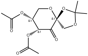 β-D-erythro-2,3-Hexodiulo-2,6-pyranose, 1,2-O-(1-Methylethylidene)-, 4,5-diacetate Struktur