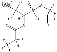 Dimethyl=[2,2,2-trichloro-1-(1-oxopropoxy)ethyl] phosphonate Struktur