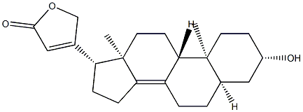 3β-Hydroxy-5β-carda-8(14),20(22)-dienolide Struktur