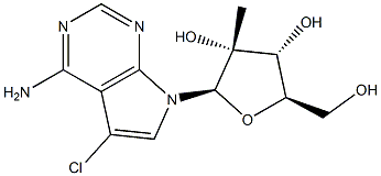 5-Chloro-7-(2-C-methyl-beta-D-ribofuranosyl)-7H-pyrrolo[2,3-d]pyrimidin-4-amine Struktur