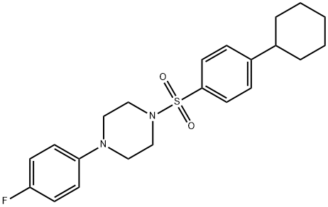 1-[(4-cyclohexylphenyl)sulfonyl]-4-(4-fluorophenyl)piperazine Struktur