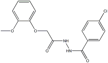 4-chloro-N'-[2-(2-methoxyphenoxy)acetyl]benzohydrazide Struktur