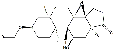 3α-Formyloxy-11β-hydroxy-5β-androstan-17-one Struktur