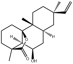 (1S)-1,3,4,4b,5,6,7,8,8aα,9,10,10aα-Dodecahydro-10β-hydroxy-1,4bβ,7-trimethyl-7β-vinyl-2H-4aβ,1β-(epoxymethano)phenanthren-12-one Struktur