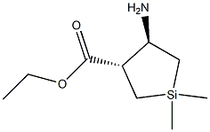 Silacyclopentane-3-carboxylic acid, 4-amino-1,1-dimethyl-, ethyl ester, (3R,4S)-rel- (9CI) Struktur