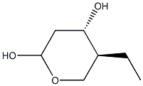 L-threo-Pentopyranose, 2,4-dideoxy-4-ethyl- (9CI) Struktur