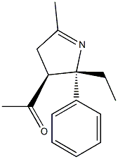 Ethanone, 1-[(2R,3R)-2-ethyl-3,4-dihydro-5-methyl-2-phenyl-2H-pyrrol-3-yl]-, rel- (9CI) Struktur