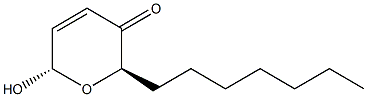 2H-Pyran-3(6H)-one, 2-heptyl-6-hydroxy-, (2R,6S)-rel- (9CI) Struktur