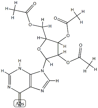 [3,4-diacetyloxy-5-(6-sulfanylidene-3H-purin-9-yl)oxolan-2-yl]methyl a cetate Struktur