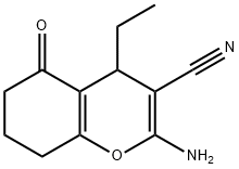 4H-1-Benzopyran-3-carbonitrile,2-amino-4-ethyl-5,6,7,8-tetrahydro-5-oxo-(9CI) Struktur