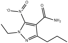 1H-Pyrazole-4-carboxamide,1-ethyl-5-nitro-3-propyl-(9CI) Struktur