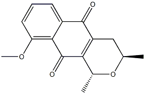 (1R)-1β,3α-Dimethyl-9-methoxy-3,4,5,10-tetrahydro-1H-naphtho[2,3-c]pyran-5,10-dione Struktur