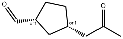 Cyclopentanecarboxaldehyde, 3-(2-oxopropyl)-, (1R,3S)-rel- (9CI) Struktur