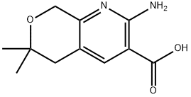 2-amino-6,6-dimethyl-5,8-dihydro-6H-pyrano[3,4-b]pyridine-3-carboxylic acid(SALTDATA: FREE) Struktur