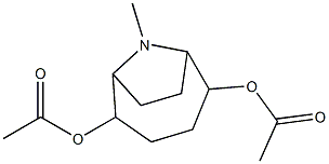 Diacetic acid (1β,6β)-9-methyl-9-azabicyclo[4.2.1]nonane-2α,5α-diyl ester Struktur