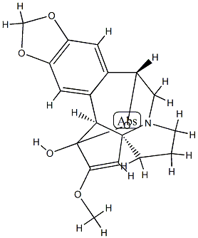 (1S,3aS)-1,5,6,8,9,14bβ-Hexahydro-2-methoxy-1α,9α-epoxy-4H-cyclopenta[a][1,3]dioxolo[4,5-h]pyrrolo[2,1-b][3]benzazepin-1β-ol Struktur